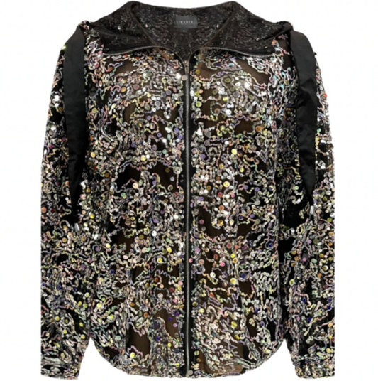 Þorragóss - palliettu hettupeysa