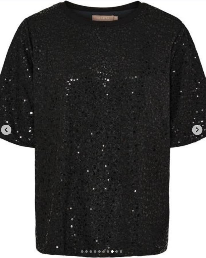 Þorragóss - palliettu t-shirt - svart