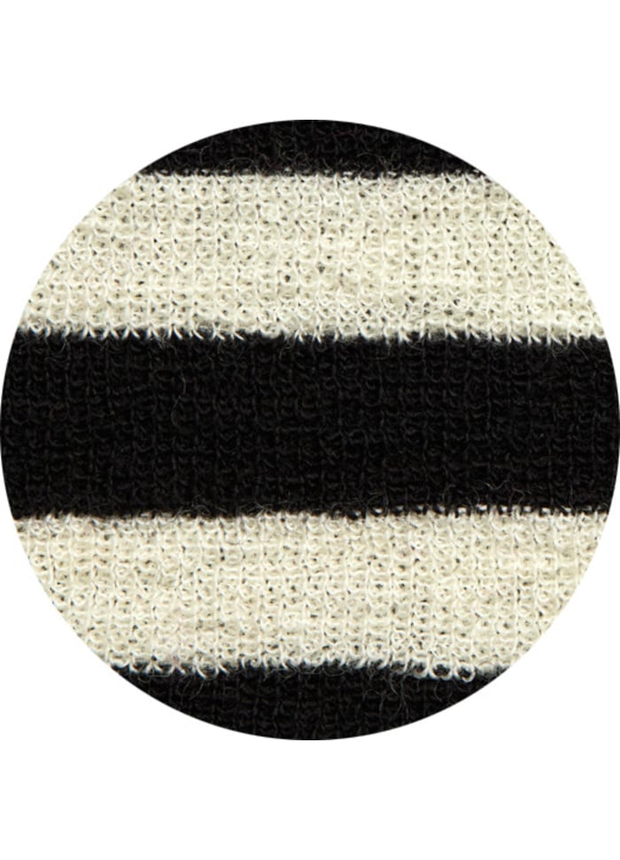 by basics – Merino rúllukragapeysa loose Black/Raw white