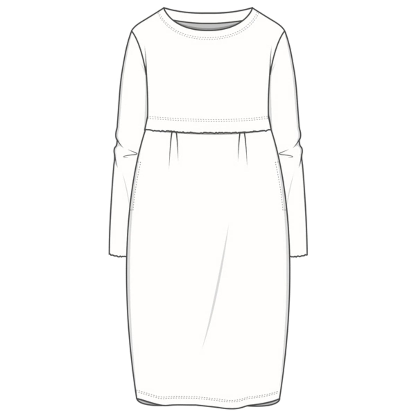 by basics (7035) – Merino Kjóll m/föllum